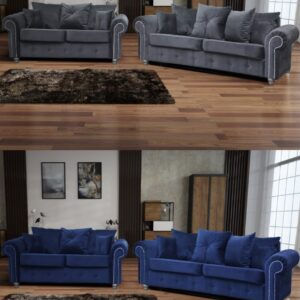 Ashwin 3+2 Plush Velvet Sofa Set