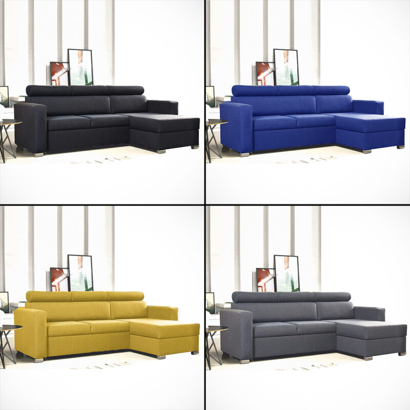 Hugo Corner LShape Sofa Bed Sliding Wardrobes 4 u