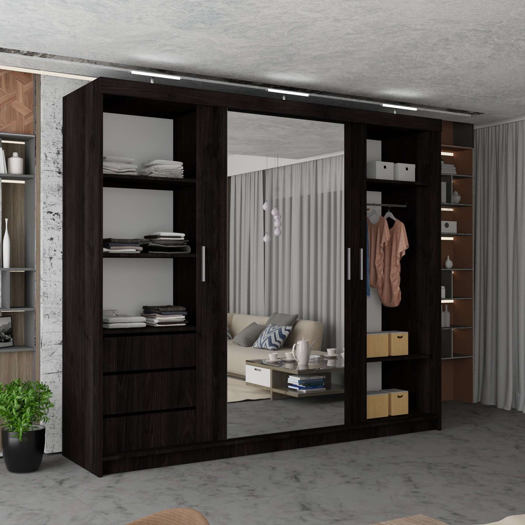 3 Door Miami wenge Sliding Door