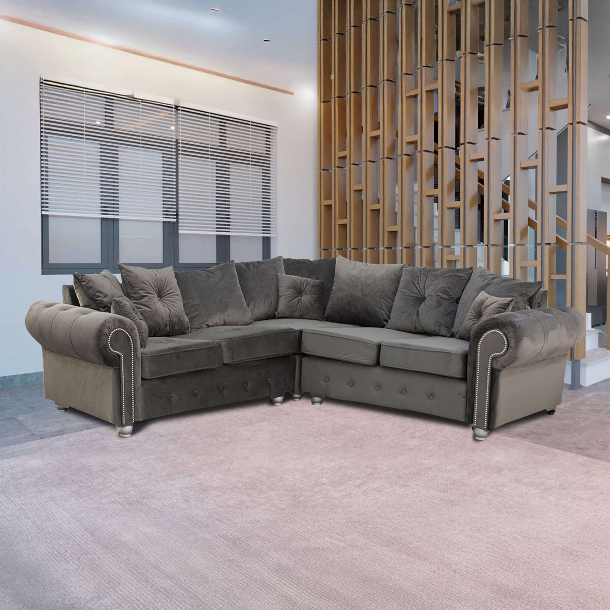 Ashwin Grey Corner Sofa