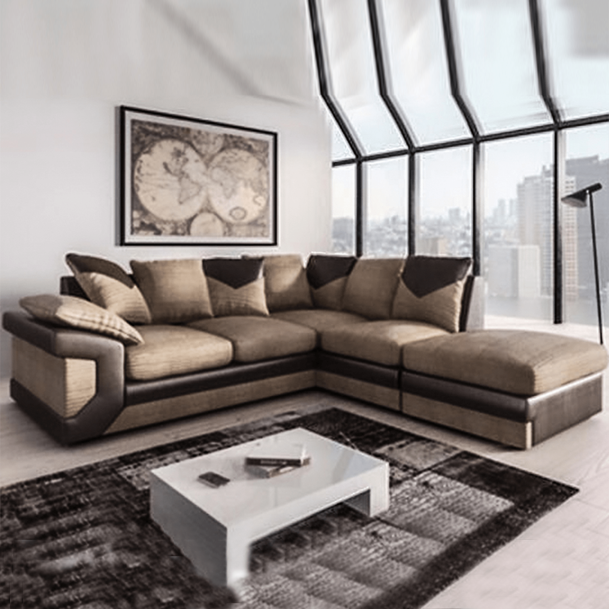 DINO BROWN RIGHT CORNER SOFA