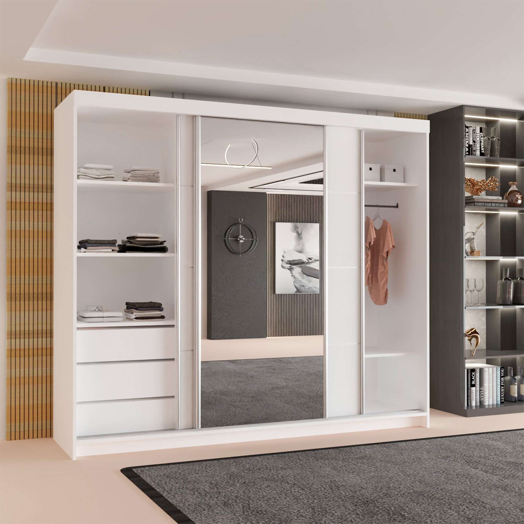 White palermo sliding door