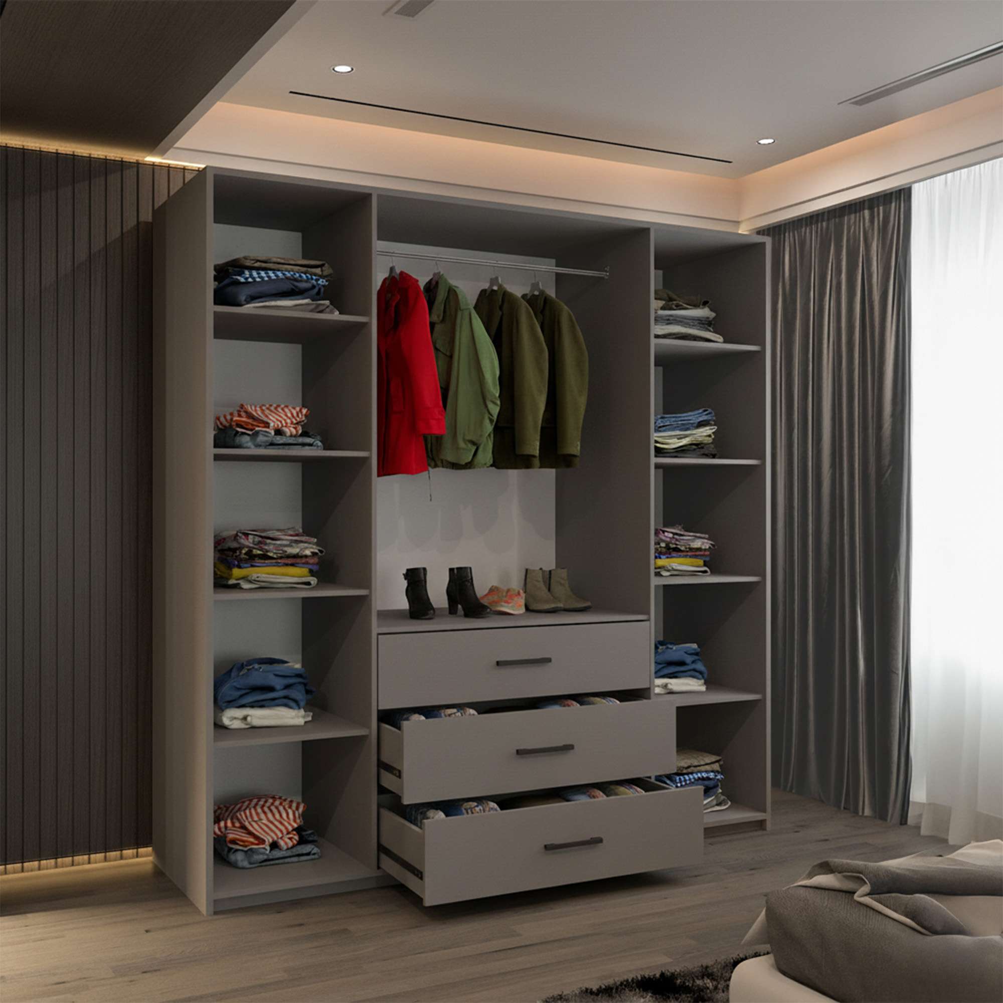Grey Open Drawers_