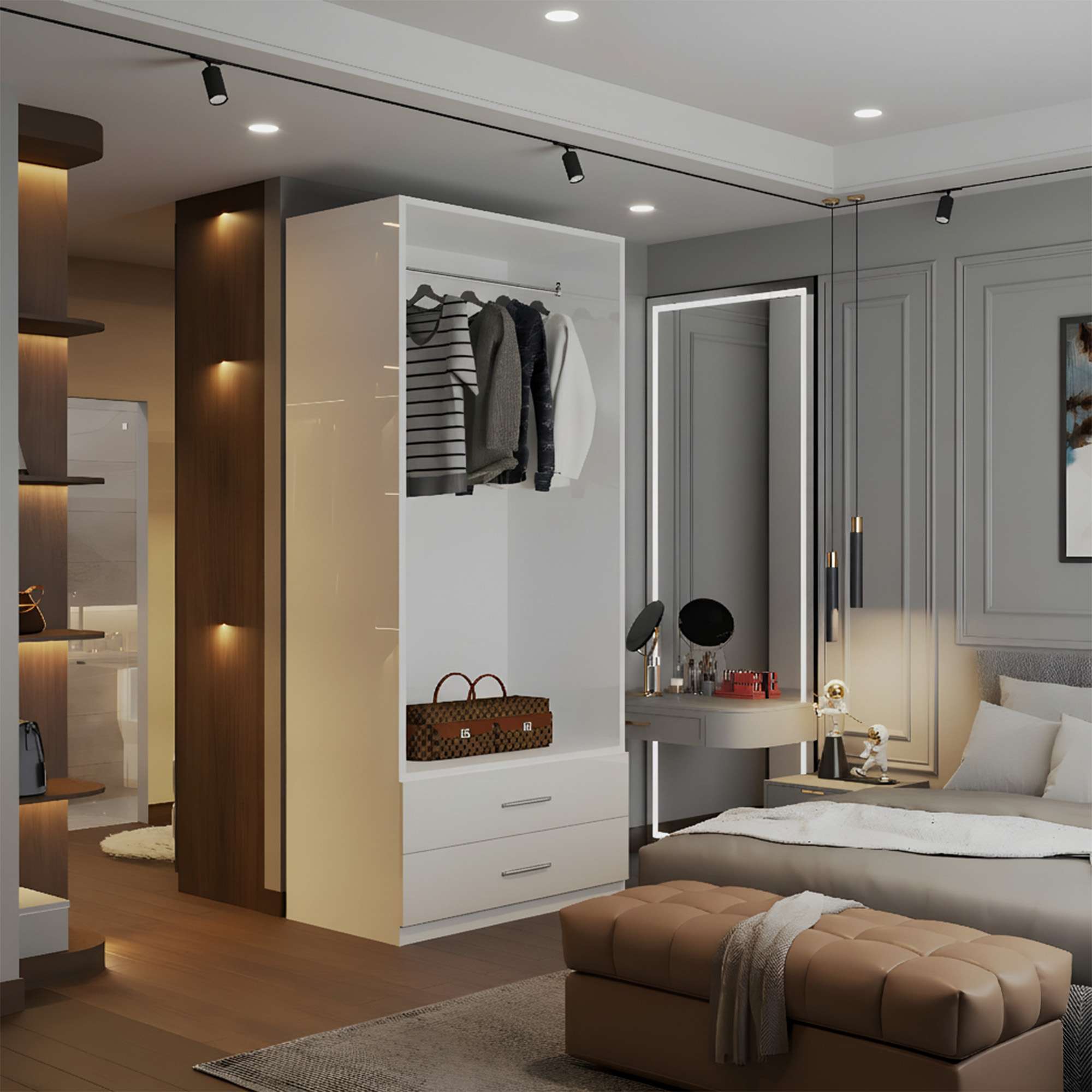 2 Door High Gloss White inside