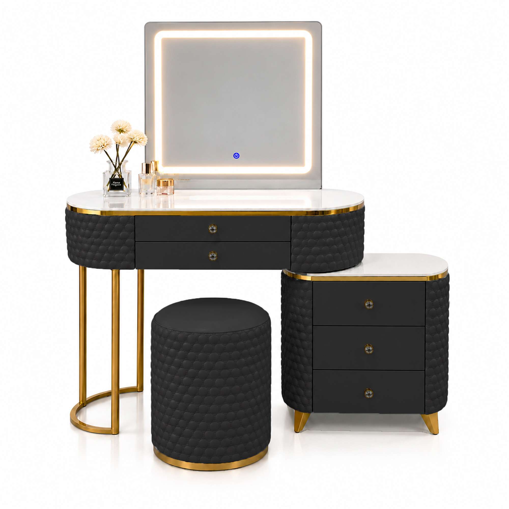 Black dressing table with White Background