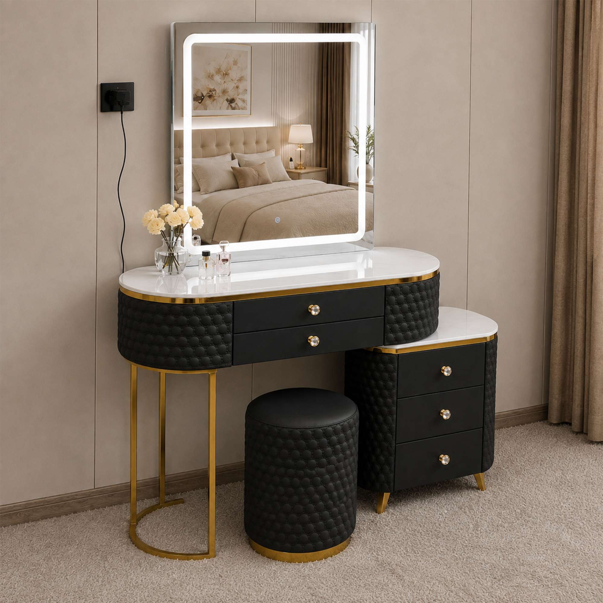 SW2 Square Mirror Black Dressing_