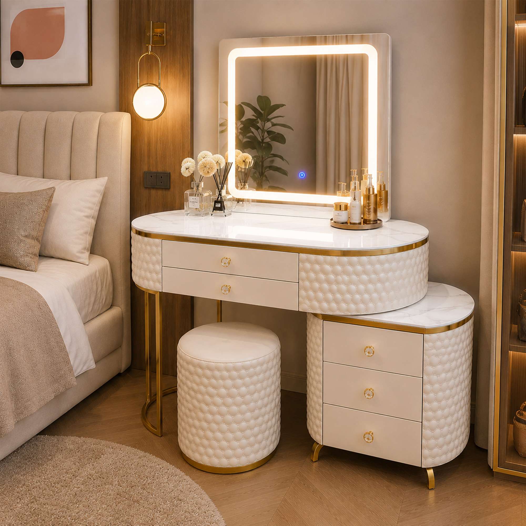 Sw2 Beige Dressing Table side view