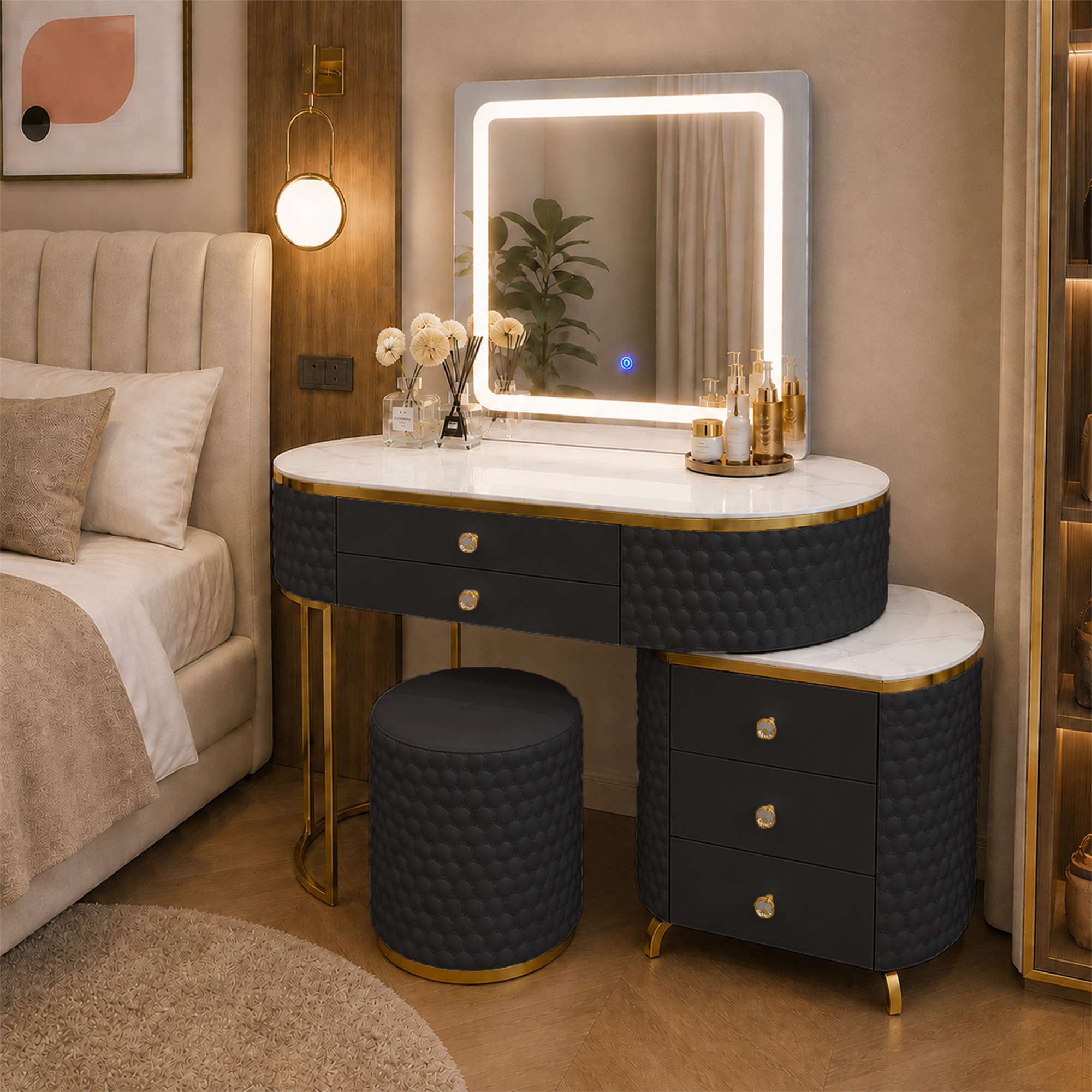 Sw2 Black Dressing Table side view