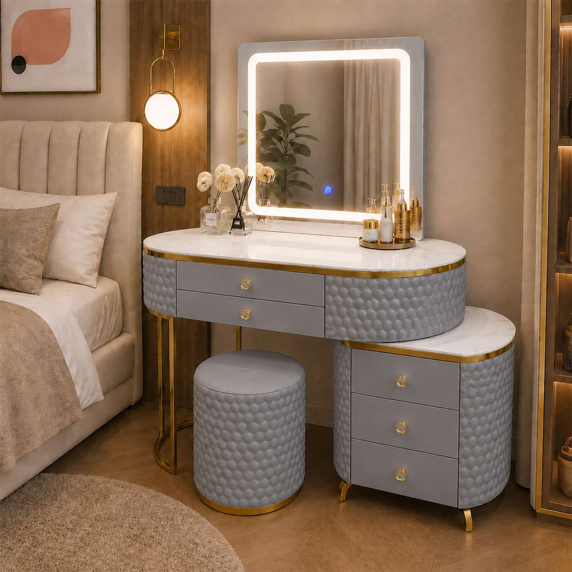 Sw2 Grey Dressing Table side view