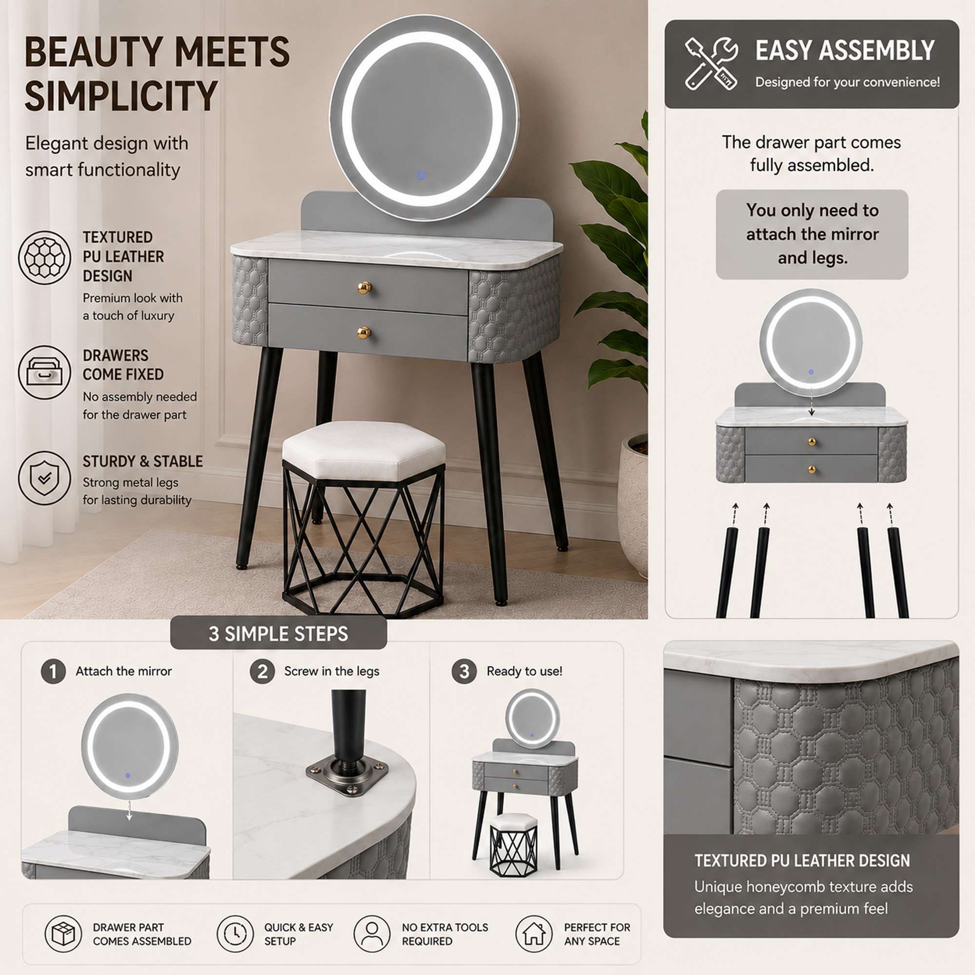 easy to assemble grey