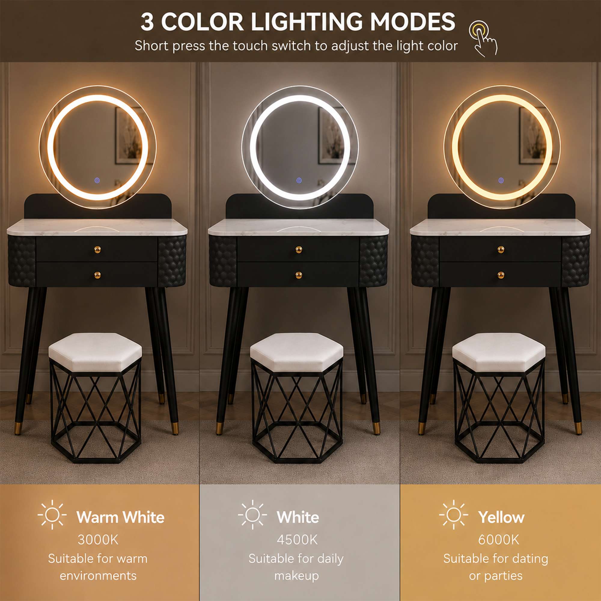 sw3 dressing table black light feature