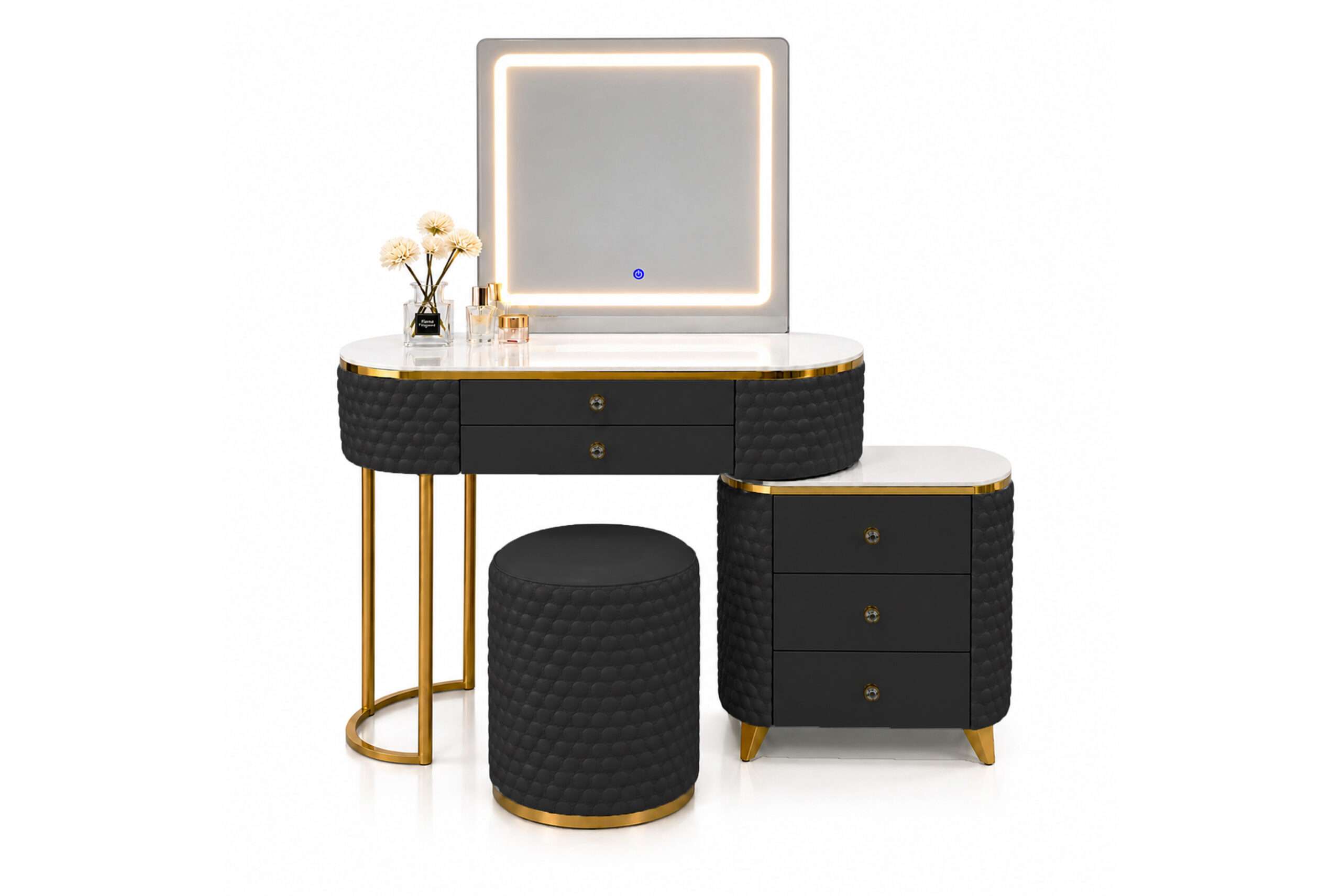 Black dressing table with White Background