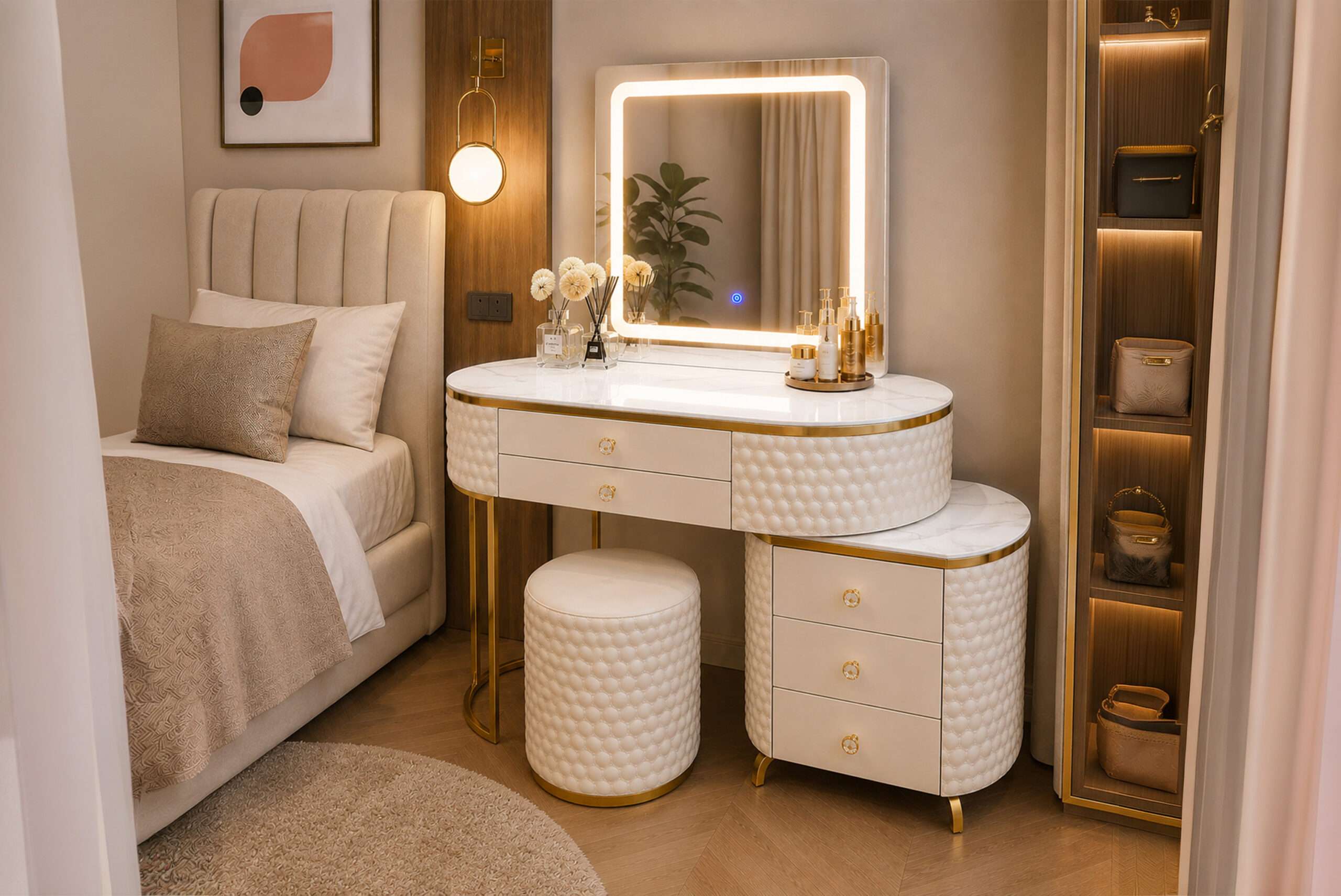 Sw2 Beige Dressing Table side view