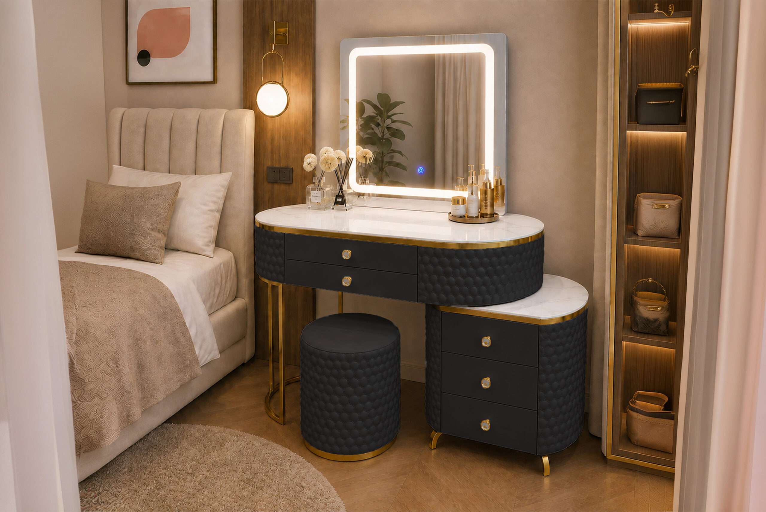 Sw2 Black Dressing Table side view