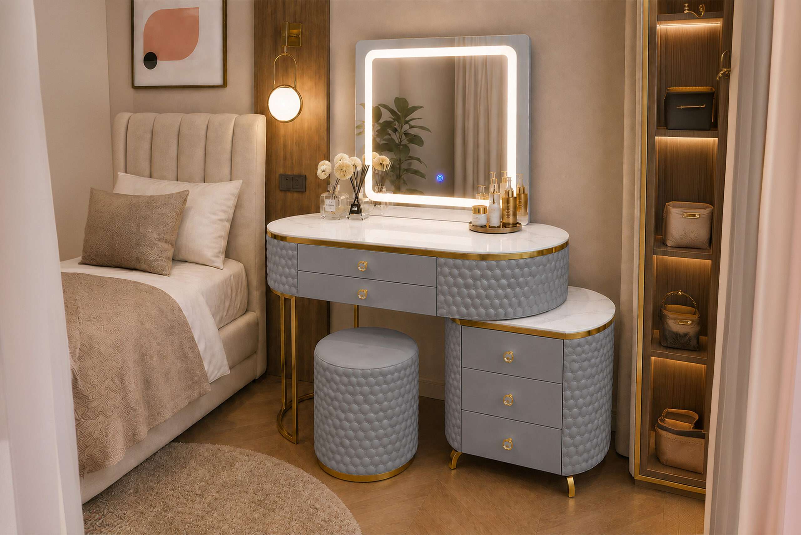 Sw2 Grey Dressing Table side view